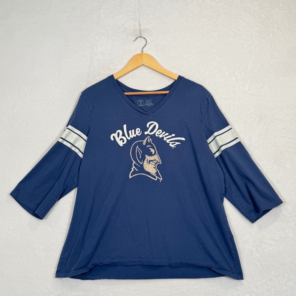 Duke Blue Devils Navy Blue 3/4 Sleeve Jersey Shirt 2XL
